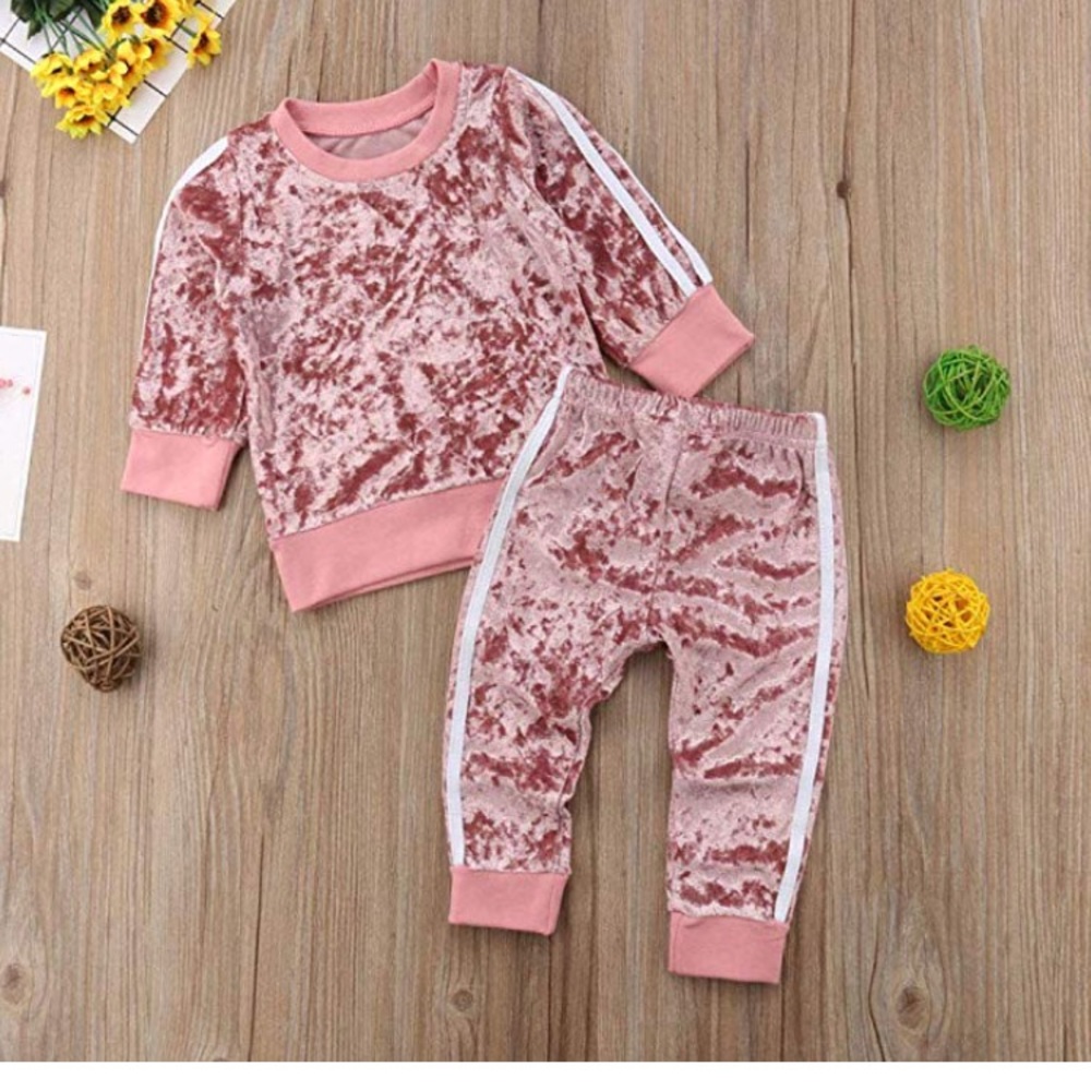 Pink Velvet Pant Set - Picture 2 of 2